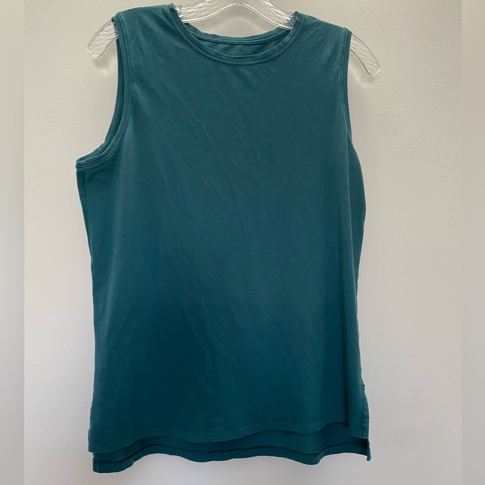Lululemon green high neck cotton muscle tank